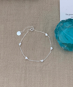 Korean Style S925 Pure Silver Star Heart Blue Bead Bracelet Set for Women - Trendy Casual Wrist Accessories 2025