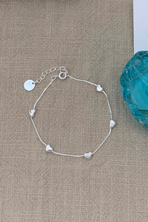 Korean Style S925 Pure Silver Star Heart Blue Bead Bracelet Set for Women - Trendy Casual Wrist Accessories 2025
