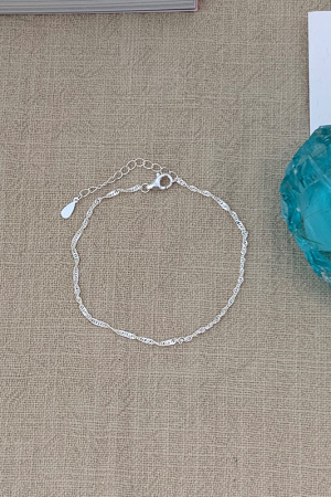 Korean Style S925 Pure Silver Star Heart Blue Bead Bracelet Set for Women - Trendy Casual Wrist Accessories 2025
