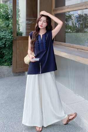 Korean-Style Sleeveless Vest and Skirt Set for Women - 2025 Summer Fashion, Chic Two-Piece Outfit for Trendy Looks