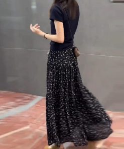 Korean Style Slim-Fit Lapel Top and Wide-Leg Pants Two-Piece Set - Women's Summer 2025 Fashion Outfit.