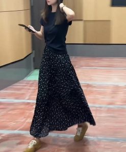 Korean Style Slim-Fit Lapel Top and Wide-Leg Pants Two-Piece Set - Women's Summer 2025 Fashion Outfit.