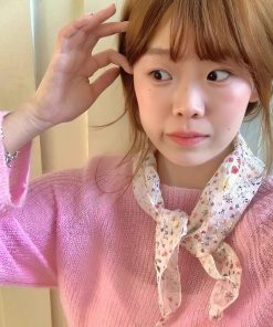 Korean-Style Small Floral Sheer Silk Scarf for Women - Versatile Floral Neck Accessory for Spring and Summer, Perfect for Hair Tying.