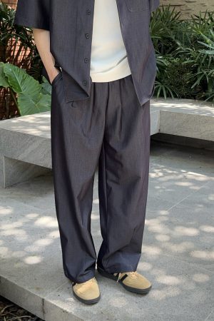 Korean-Style Soft Breathable Draped Straight-Leg Trousers for Men - Loose Wide-Leg Versatile Long Pants