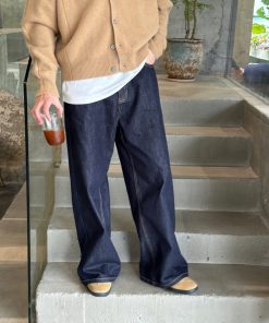 Korean Style Soft Denim Pants for Men - Loose Straight-Leg Wide-Leg Versatile Trousers for Autumn and Winter Fashion