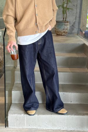 Korean Style Soft Denim Pants for Men - Loose Straight-Leg Wide-Leg Versatile Trousers for Autumn and Winter Fashion