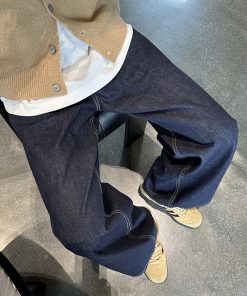 Korean Style Soft Denim Pants for Men - Loose Straight-Leg Wide-Leg Versatile Trousers for Autumn and Winter Fashion