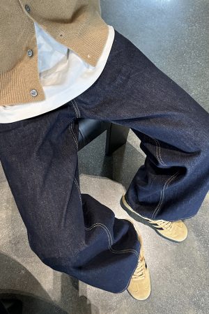 Korean Style Soft Denim Pants for Men - Loose Straight-Leg Wide-Leg Versatile Trousers for Autumn and Winter Fashion