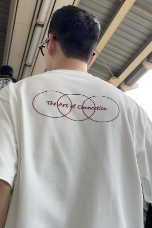 Korean Style Solid Color Back Letter Print Round Neck Short Sleeve Men's Casual T-Shirt for Early Spring Fashion
