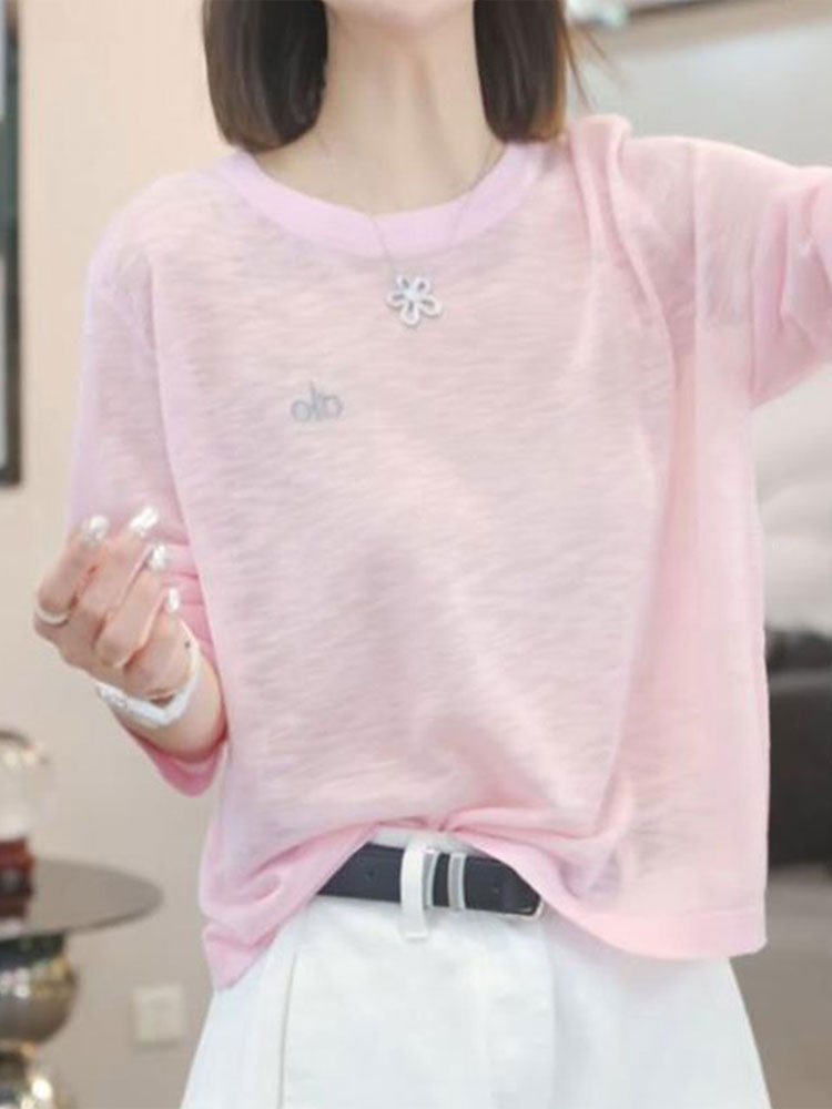 Korean Style Solid Color T-Shirt for Women - Trendy Summer 2025 Casual Top for Petite Sizes Korean Style Solid Color T-Shirt for Women - Trendy Summer 2025 Casual Top for Petite Sizes