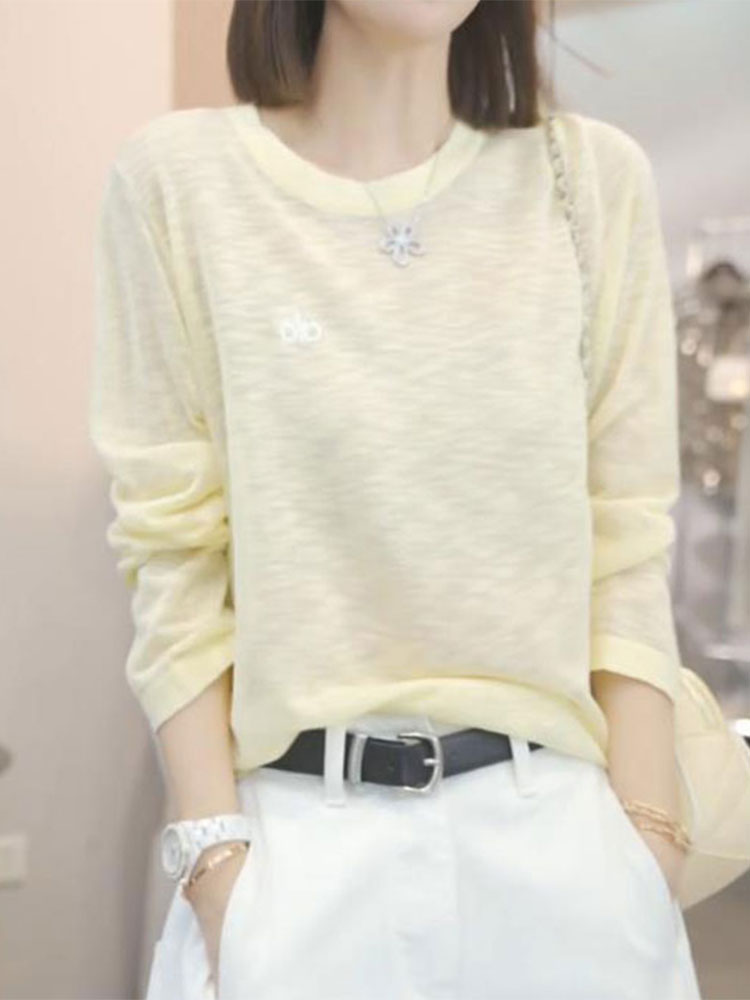 Korean Style Solid Color T-Shirt for Women - Trendy Summer 2025 Casual Top for Petite Sizes Korean Style Solid Color T-Shirt for Women - Trendy Summer 2025 Casual Top for Petite Sizes