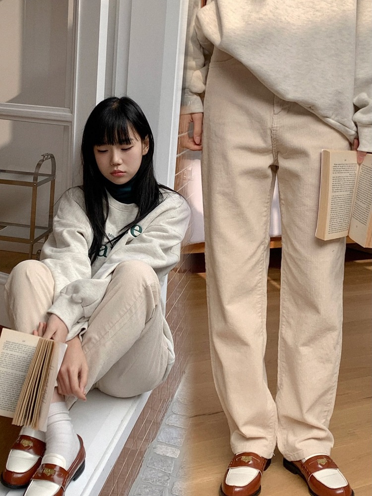 Korean Style Straight-Leg Corduroy Long Pants for a Perfect Fit - Trendy and Comfortable Fashion Essential Korean Style Straight-Leg Corduroy Long Pants for a Perfect Fit - Trendy and Comfortable Fashion Essential