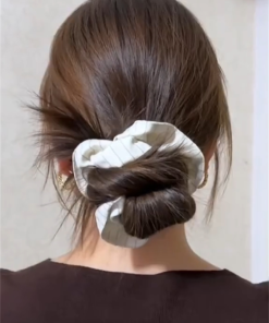 Korean-Style Striped Big Intestine Hair Tie - Trendy High-End Hair Accessory for 2025 Fashion