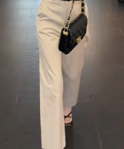 Korean Style Summer Outfit Set for Women - Short Sleeve Top & High-Waisted Slimming Casual Pants, Two-Piece Set