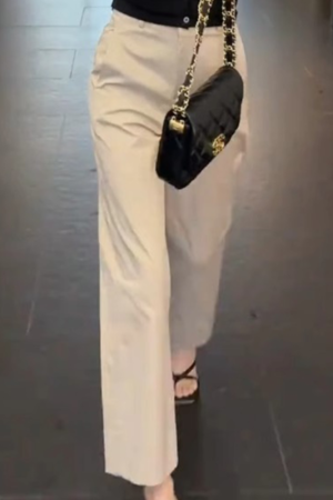 Korean-Style Summer Two-Piece Outfit Set for Women - Short-Sleeve Top & High-Waisted Slimming Casual Pants