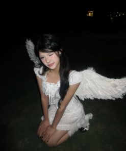 Korean-Style Sweet Embroidered Lace-Up Top - 90s Summer Outfit for a Fresh Oxygen-Feeling Look