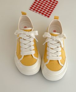 Korean Style Thick-Soled Canvas Sneakers for Women - Versatile Two-Wear Comfortable Shoes, 2025 Trendy Fashion Footwear