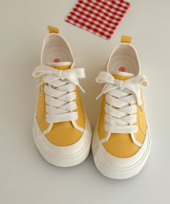 Korean Style Thick-Soled Canvas Sneakers for Women - Versatile Two-Wear Comfortable Shoes, 2025 Trendy Fashion Footwear
