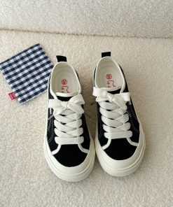 Korean Style Thick-Soled Canvas Sneakers for Women - Versatile Two-Wear Comfortable Shoes, 2025 Trendy Fashion Footwear