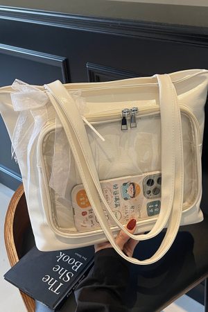 Korean Style Transparent Jelly Tote Bag for Women, Soft Girl Shoulder Bag, Trendy 2025 Fashion Accessory