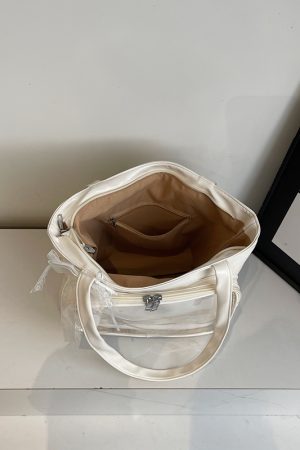 Korean Style Transparent Jelly Tote Bag for Women, Soft Girl Shoulder Bag, Trendy 2025 Fashion Accessory