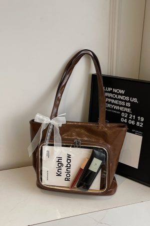 Korean Style Transparent Jelly Tote Bag for Women, Soft Girl Shoulder Bag, Trendy 2025 Fashion Accessory