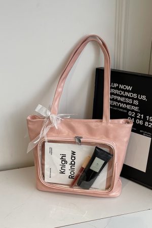 Korean Style Transparent Jelly Tote Bag for Women, Soft Girl Shoulder Bag, Trendy 2025 Fashion Accessory