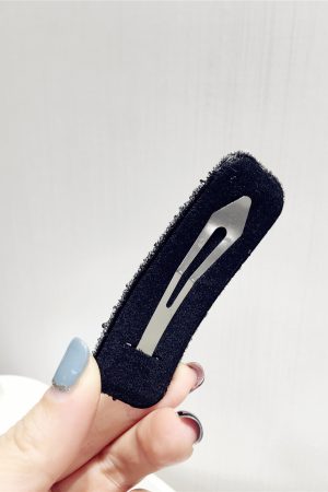 Korean Style Trendy Diamond-Studded Checkered Duckbill Hair Clip - Elegant Rectangular Edge Accessory for Fashionable Looks