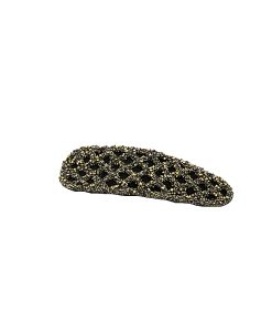 Korean Style Trendy Diamond-Studded Checkered Duckbill Hair Clip - Elegant Rectangular Edge Accessory for Fashionable Looks