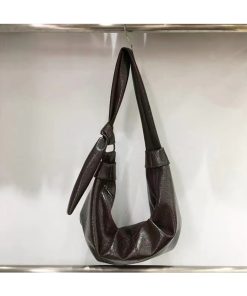 Korean Style Vintage Soft Leather Dumpling Bag - Large Capacity, Wrinkled Design, Casual Shoulder & Crossbody Bag for Effortless Style