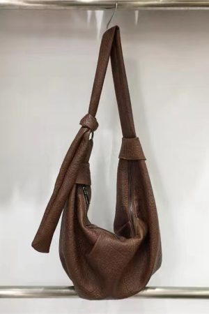 Korean Style Vintage Soft Leather Dumpling Bag - Large Capacity, Wrinkled Design, Casual Shoulder & Crossbody Bag for Effortless Style