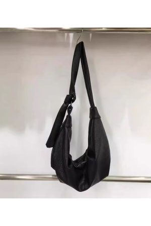 Korean Style Vintage Soft Leather Dumpling Bag - Large Capacity, Wrinkled Design, Casual Shoulder & Crossbody Bag for Effortless Style