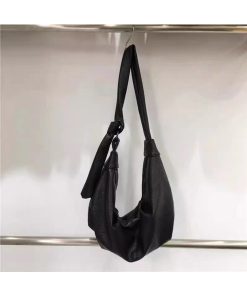 Korean Style Vintage Soft Leather Dumpling Bag - Large Capacity, Wrinkled Design, Casual Shoulder & Crossbody Bag for Effortless Style