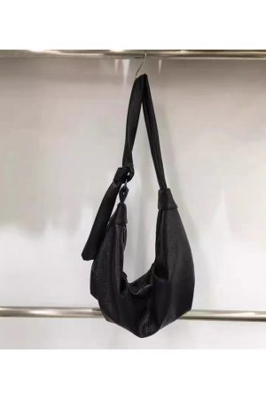Korean Style Vintage Soft Leather Dumpling Bag - Large Capacity, Wrinkled Design, Casual Shoulder & Crossbody Bag for Effortless Style