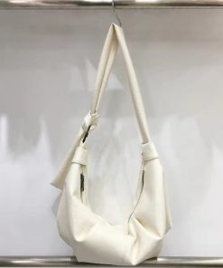 Korean Style Vintage Soft Leather Dumpling Bag - Large Capacity, Wrinkled Design, Casual Shoulder & Crossbody Bag for Effortless Style