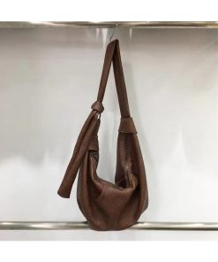 Korean Style Vintage Soft Leather Dumpling Bag - Large Capacity, Wrinkled Design, Casual Shoulder & Crossbody Bag for Effortless Style