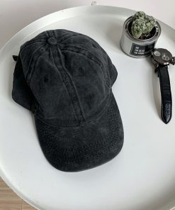 Korean-Style Vintage Washed Denim Duckbill Cap - Casual Unisex Sunshade Baseball Hat, Trendy 90s Inspired Fashion Accessory