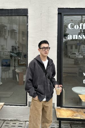 Korean-Style Washed Thickened Hooded Sweatshirt for Autumn Winter | Casual Versatile Jacket