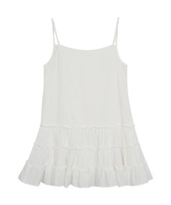 Korean Style White Camisole Dress for Women, Elegant Spring/Summer 2025 Look, Chic and Versatile Fashion Essential