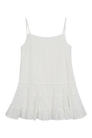 Korean Style White Camisole Dress for Women, Elegant Spring/Summer 2025 Look, Chic and Versatile Fashion Essential