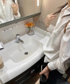 Korean-Style White Long Sleeve Polo Shirt for Women, Unique Design for Early Spring Fashion, French Chic Outfit