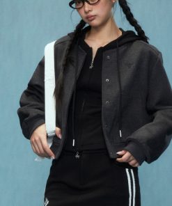 Korean Style Women's Baseball Jacket, Woolen Cardigan for Autumn & Winter, Casual Small Size, 2025 Fashion Essential