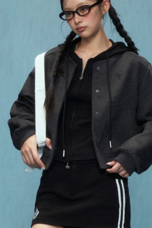 Korean Style Women's Baseball Jacket, Woolen Cardigan for Autumn & Winter, Casual Small Size, 2025 Fashion Essential