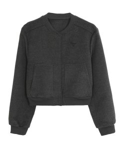 Korean Style Women's Baseball Jacket, Woolen Cardigan for Autumn & Winter, Casual Small Size, 2025 Fashion Essential