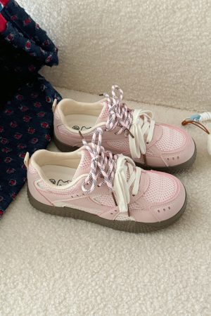 Korean Style Women's Breathable Mesh Training Sneakers - Versatile White Casual Sports Shoes for 2025 Trendy Look