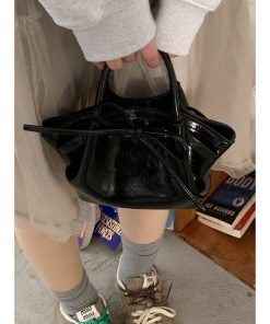 Korean Style Women's Handheld Vegetable Basket Bag, Trendy 2025 Spring/Summer Bow Bucket Crossbody Bag