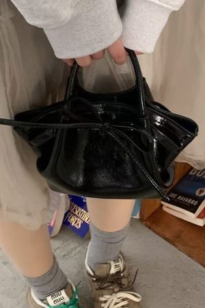 Korean Style Women's Handheld Vegetable Basket Bag, Trendy 2025 Spring/Summer Bow Bucket Crossbody Bag