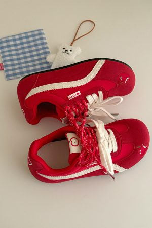 Korean Style Women's Thick-Soled Sneakers - Versatile White Casual Training Shoes for Spring Summer 2025