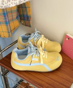 Korean Style Women's Thick-Soled Sneakers - Versatile White Casual Training Shoes for Spring Summer 2025