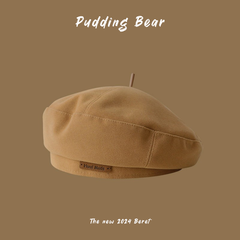 Korean Style Women's Wool Beret, Retro Japanese Pumpkin Hat, Versatile Autumn Winter Painter Cap, Trendy British Design Korean Style Women's Wool Beret, Retro Japanese Pumpkin Hat, Versatile Autumn Winter Painter Cap, Trendy British Design